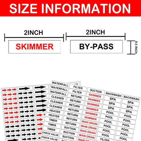 Wootile spa drain pipes labels identify drains and pipes for quick troubleshooting.