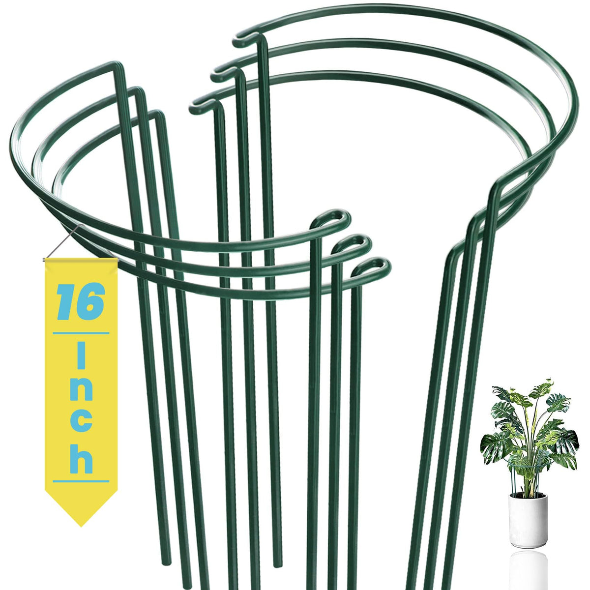 WooWellGoGoGo snake plant support stake closeup with rustproof finish for durable indoor use.