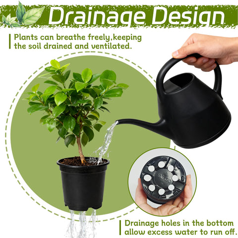 Bottom drainage holes promote airflow and prevent overwatering for healthy plants.