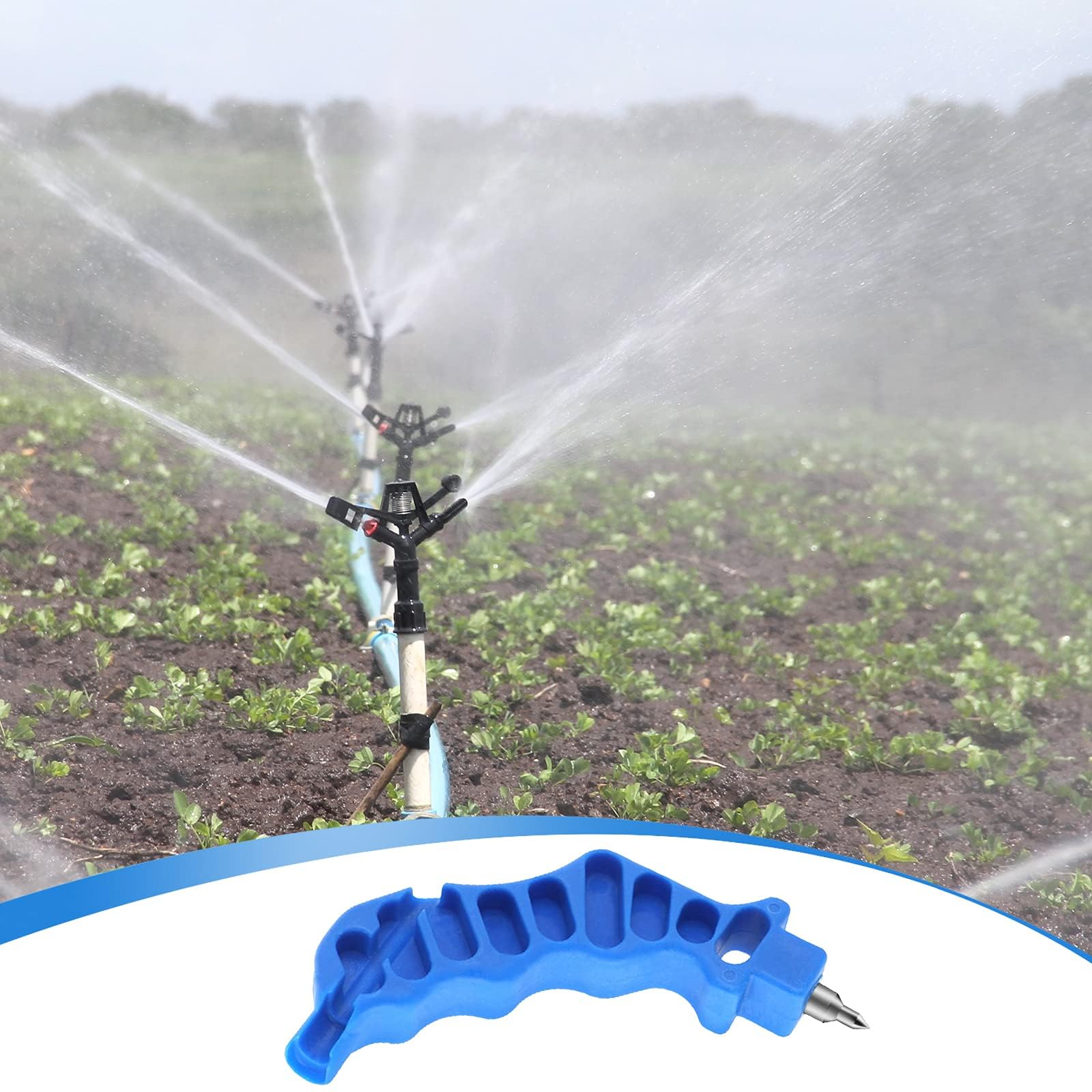 WORAMUK drip irrigation kit setup with polyethylene tubing illustration.