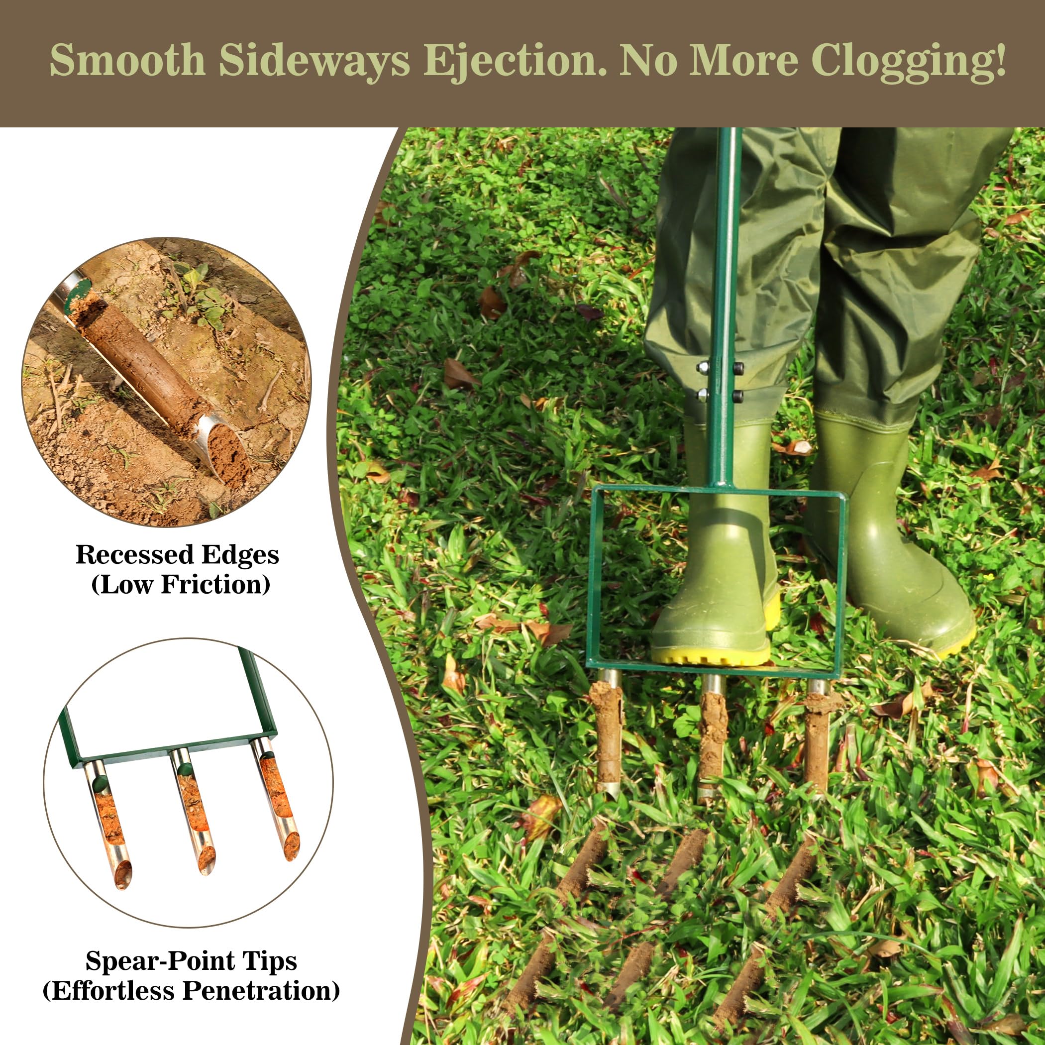 Worcest aerator spike-tines setup for quick loosening of compacted soil
