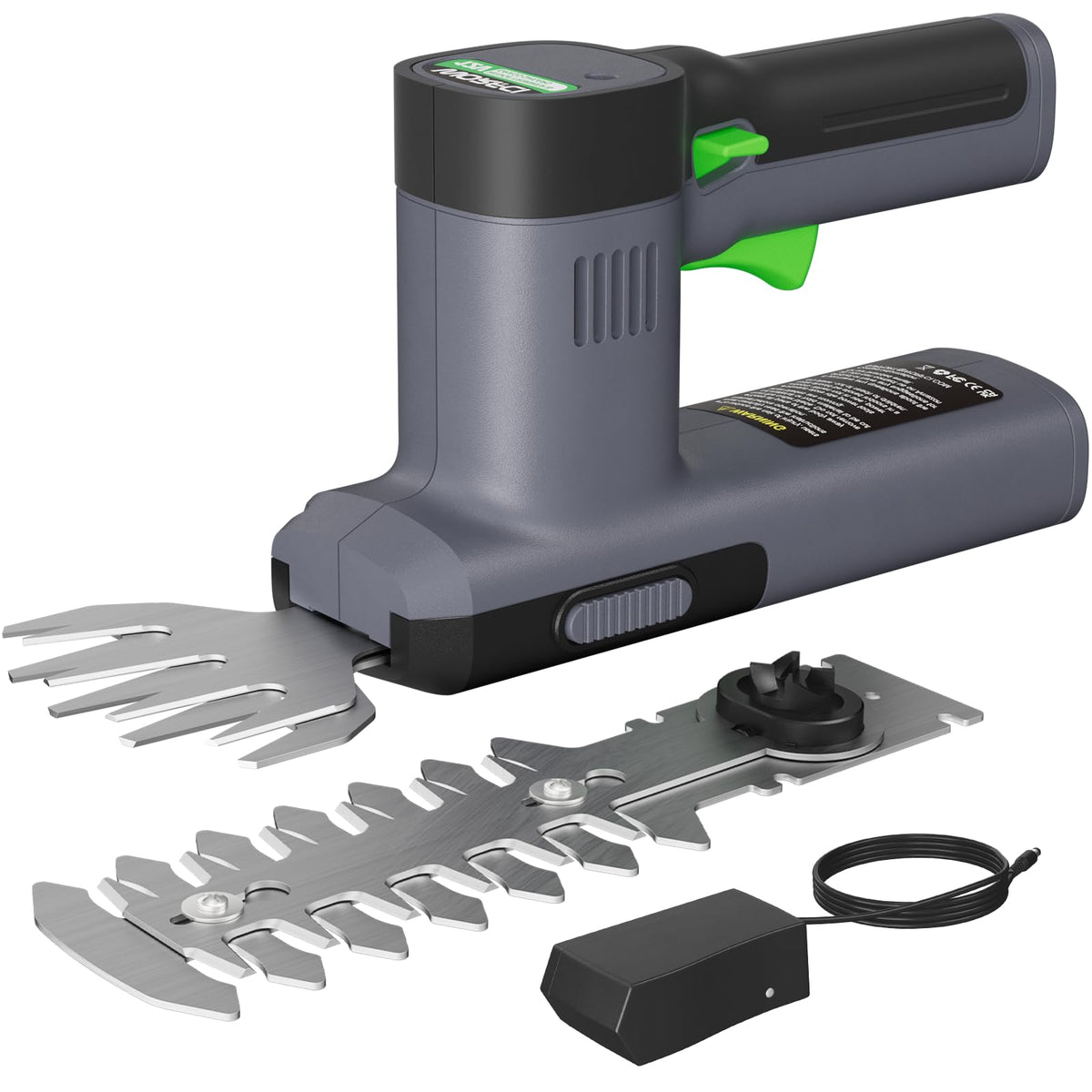 WORFCI 12V mini grass shear and hedge trimmer front view for precise edging