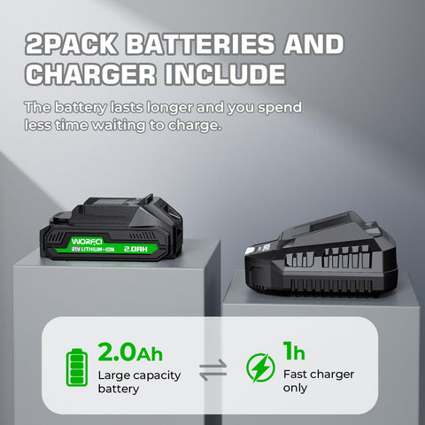 WORFCI WC2A charger keeps batteries ready for action.