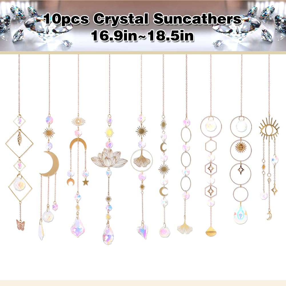 Worgree colorful crystal pendants suncatchers arranged for sunlight