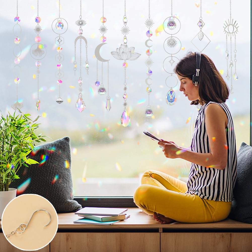 Worgree crystal suncatcher pendant provides decorative sparkle for windows
