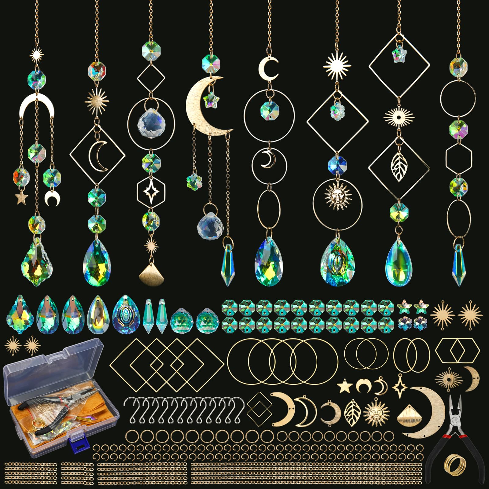 Worgree sun catcher kit crystal beads for sparkling hanging ornaments and windows.