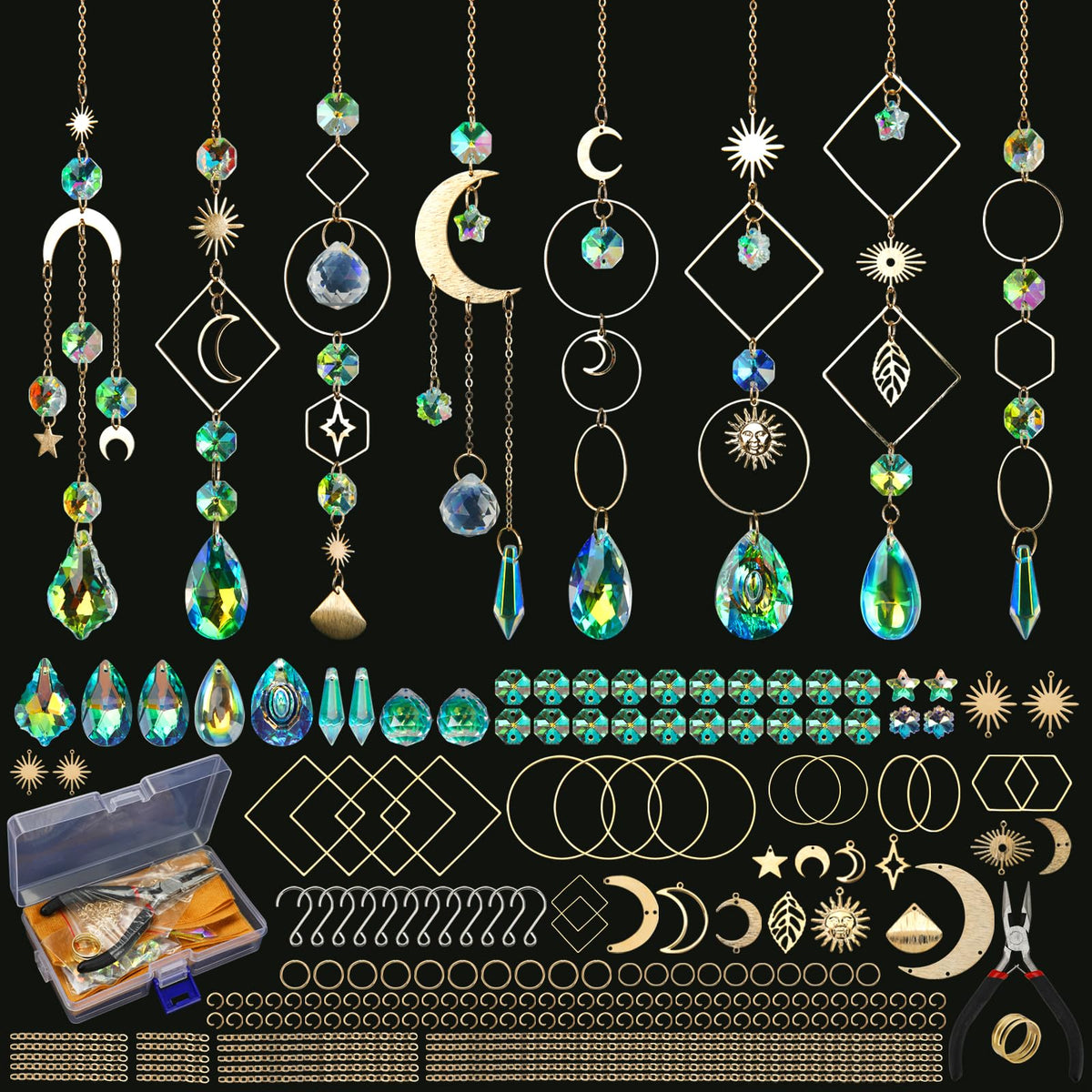 Worgree sun catcher kit crystal beads for sparkling hanging ornaments and windows.