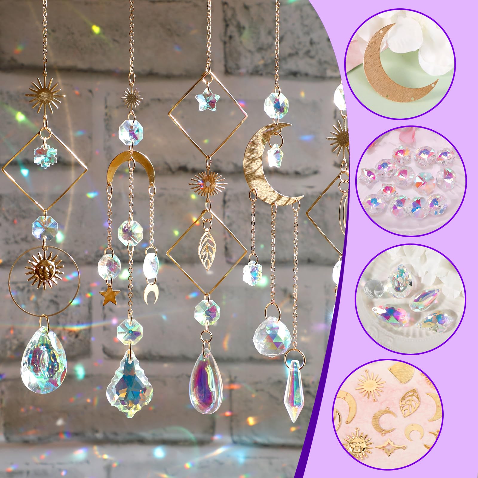 Worgree sun catcher kit crystal pendants add dazzling accents to crystal art.