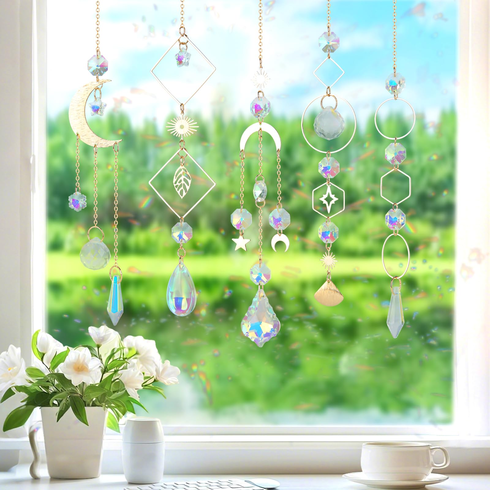Worgree sun catcher kit sun moon star charms spark playful decorations.