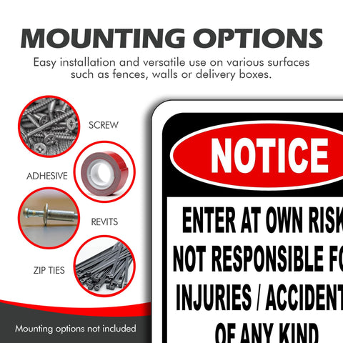 Entrance hazard area notice suitable for restricted zones