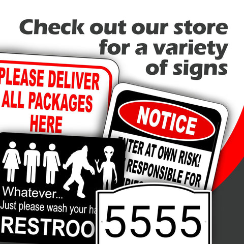 High-visibility graphics on Work House Signs notice