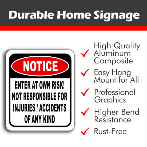 Wall or door mountable warning sign from Work House Signs