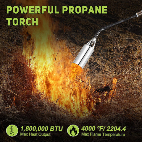 WorkBless propane torch with 10ft hose connected to a tank