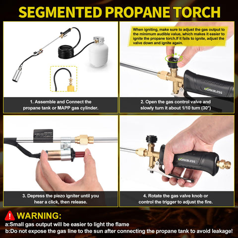 WorkBless includes a 1 lb adapter for larger propane tanks.