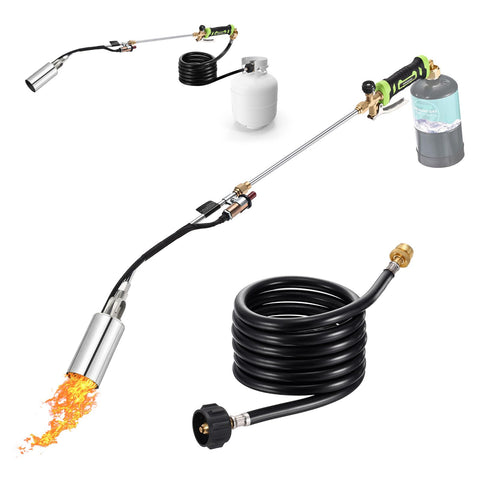 WorkBless Weed Torch showing wide flame coverage for fast weed clearing outdoors