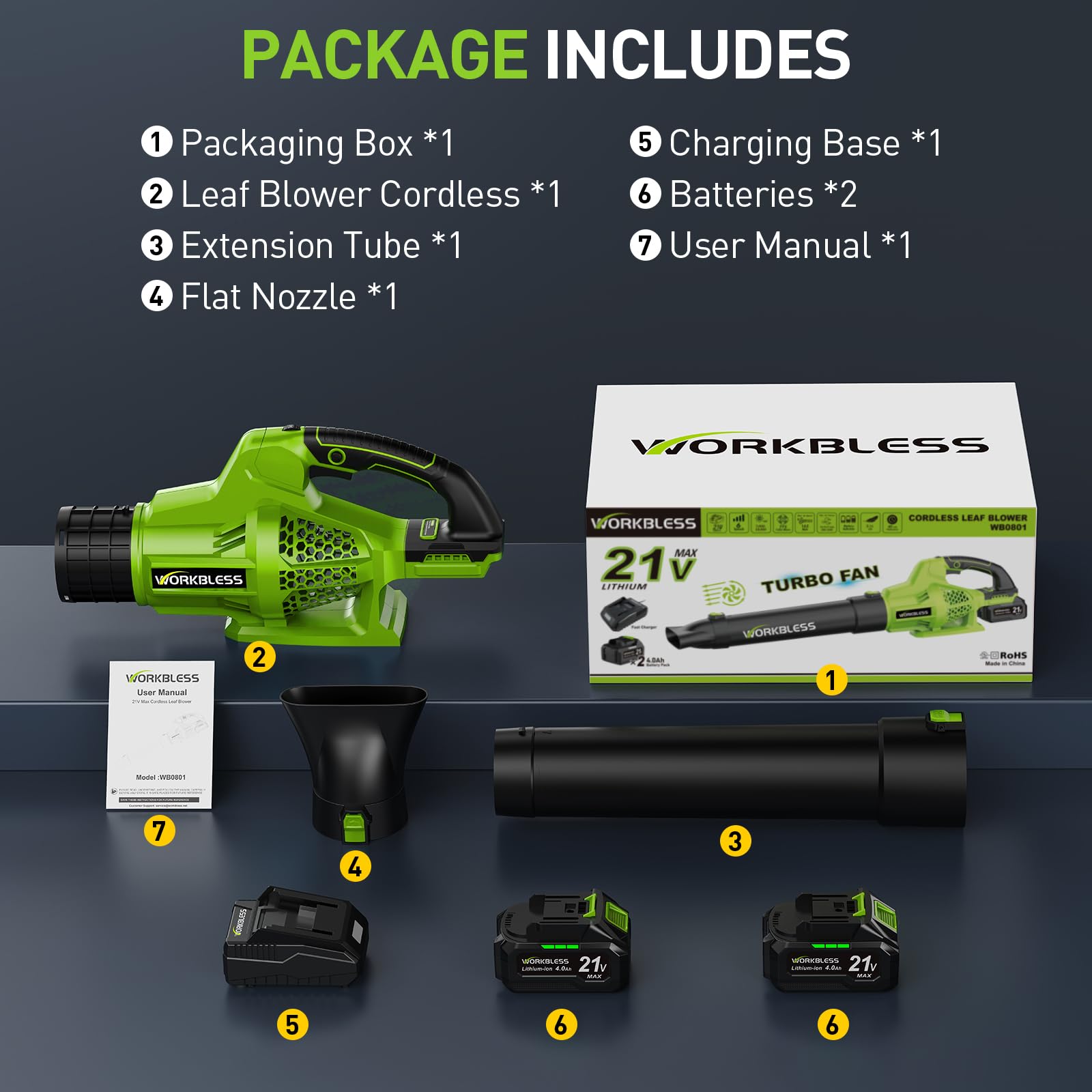 WorkBless ideal for yard and patio cleaning.