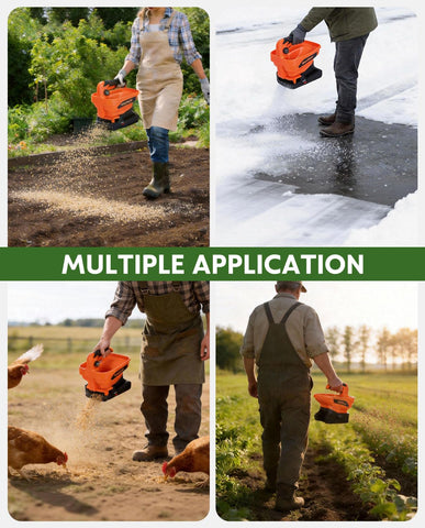 WorkNeon weather ready spreader for snow salt and seed tasks