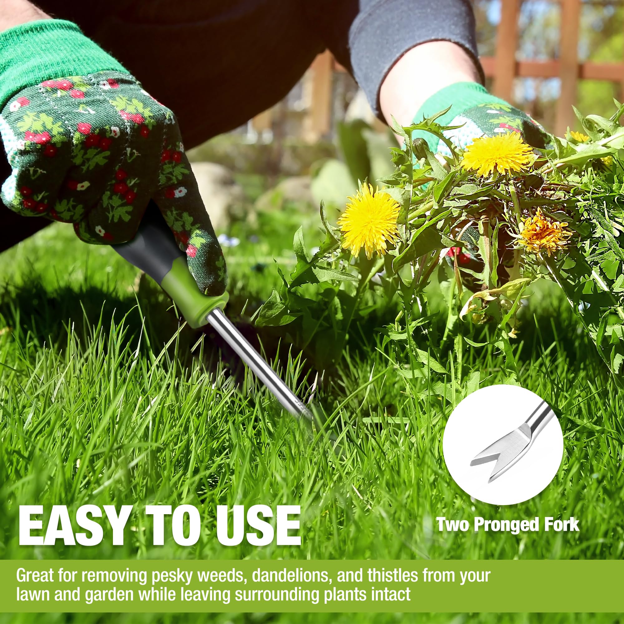WORKPRO 11.5-inch weeder fits easy storage and quick use.
