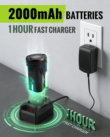 WORKPRO 2.0Ah battery pack ready for extended yard work