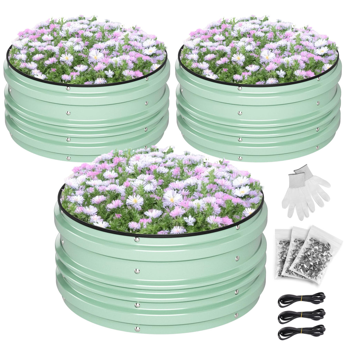 WORKPRO 3-Piece raised garden bed assembly for quick outdoor setup on a patio.