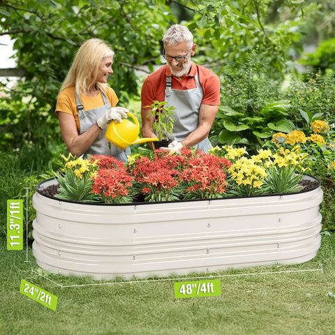 WORKPRO galvanized steel garden bed showcases rust resistance and long-lasting outdoor use.
