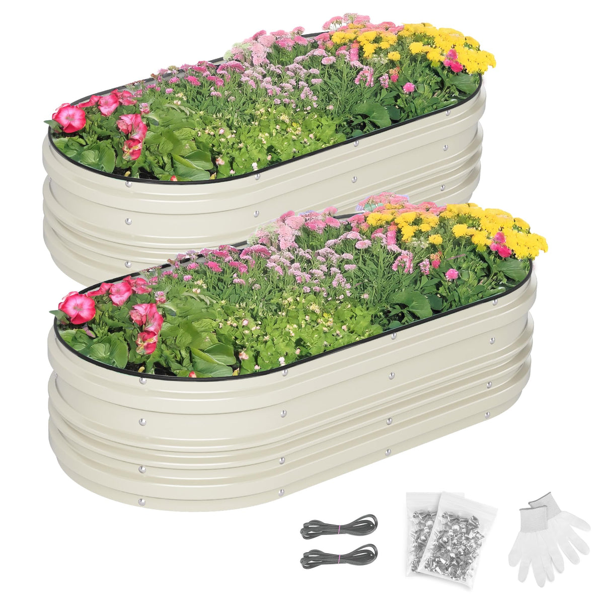 WORKPRO 4x2x1ft outdoor garden bed with open bottom promotes deeper rooting and drainage.