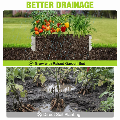 WORKPRO open, spacious bed offers ample growing area for vegetables and flowers.