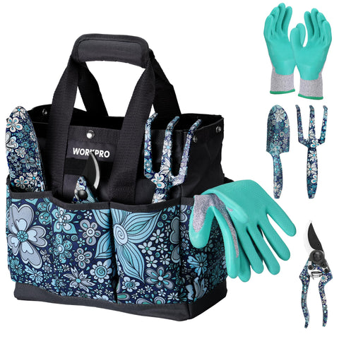 WORKPRO 5-piece garden tool set bag and tools for organized gardening