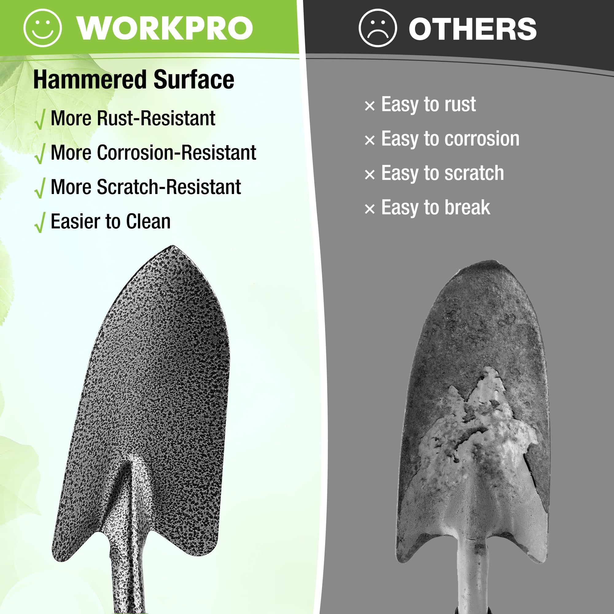 WORKPRO cultivator for soil aeration and easy loosening of hard soil