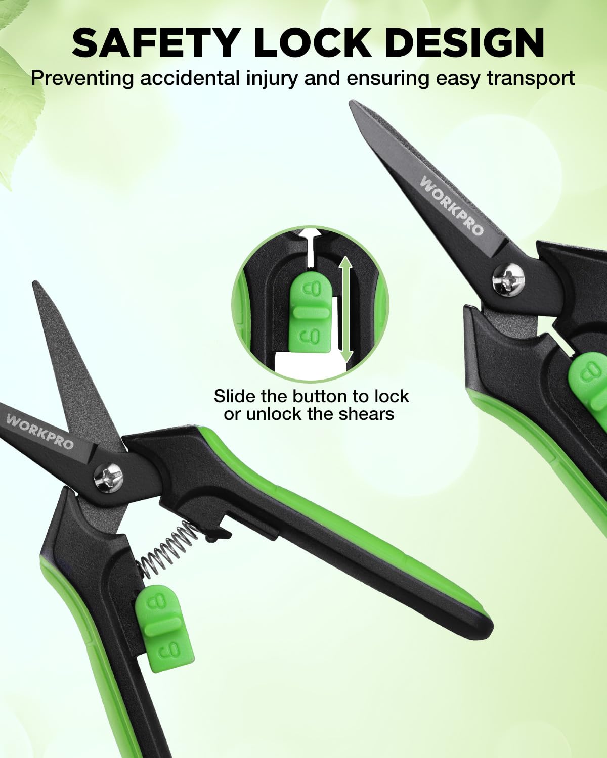 WORKPRO micro-tip cut design targets precise sections without harming nearby stems