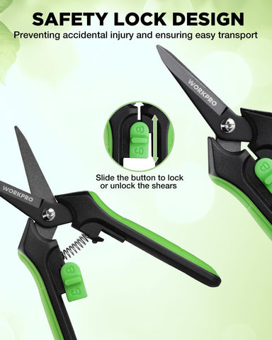 WORKPRO micro-tip cut design targets precise sections without harming nearby stems