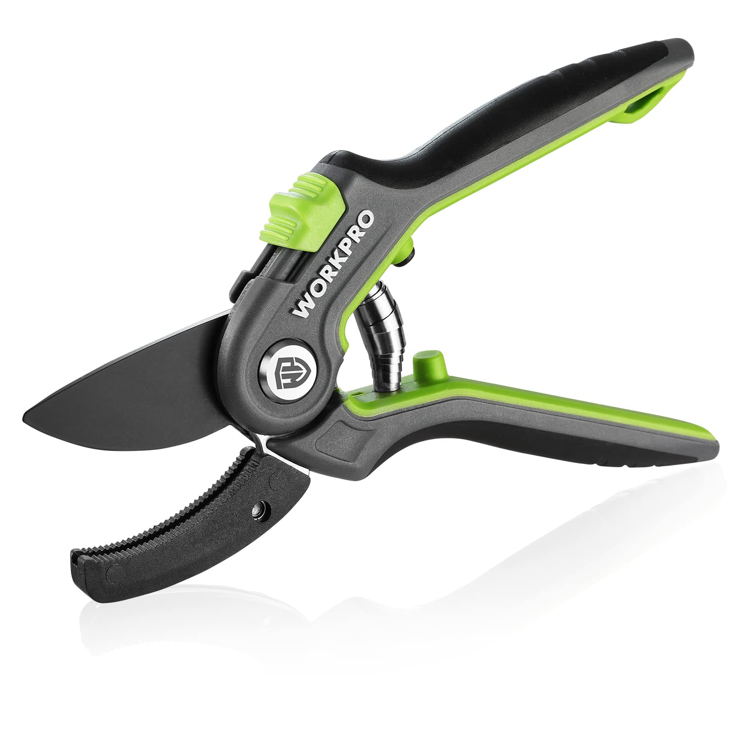 WORKPRO Anvil pruning shears 8in blade for precise pruning in home gardens.