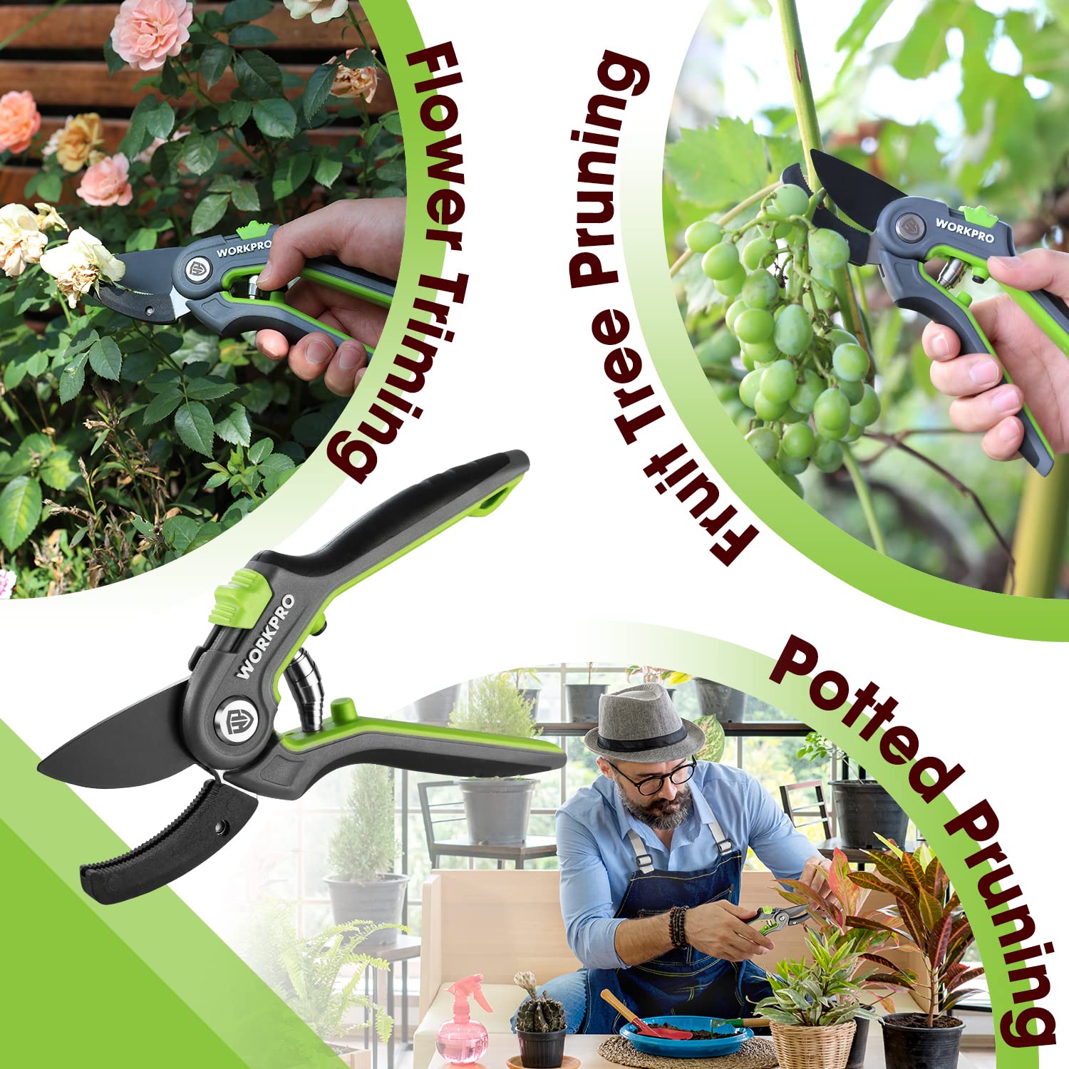 WORKPRO Anvil pruning shears gardening gift idea for friends or beginners.