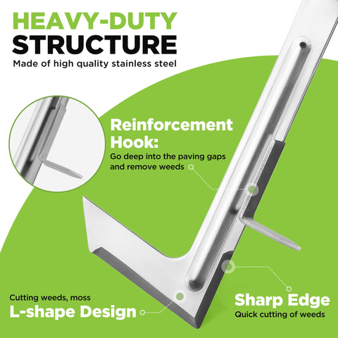 WORKPRO Crack Weeder side-angle view showing blade angle and leverage