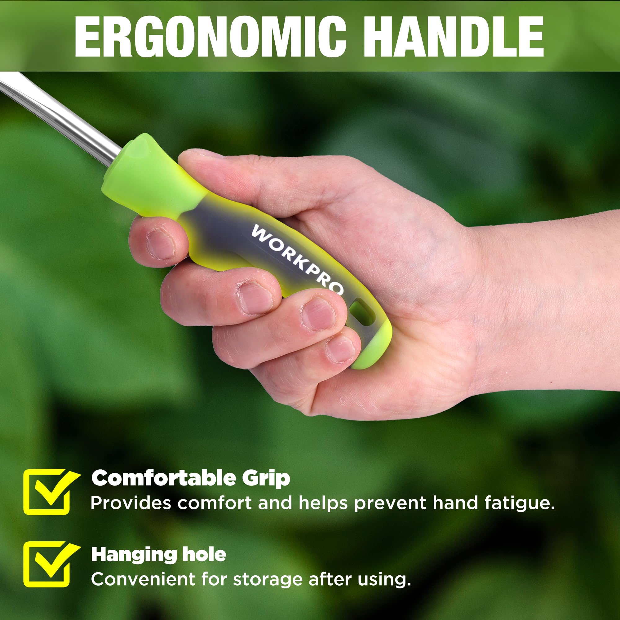 WORKPRO Crack Weeder stainless steel body resists rust for durability