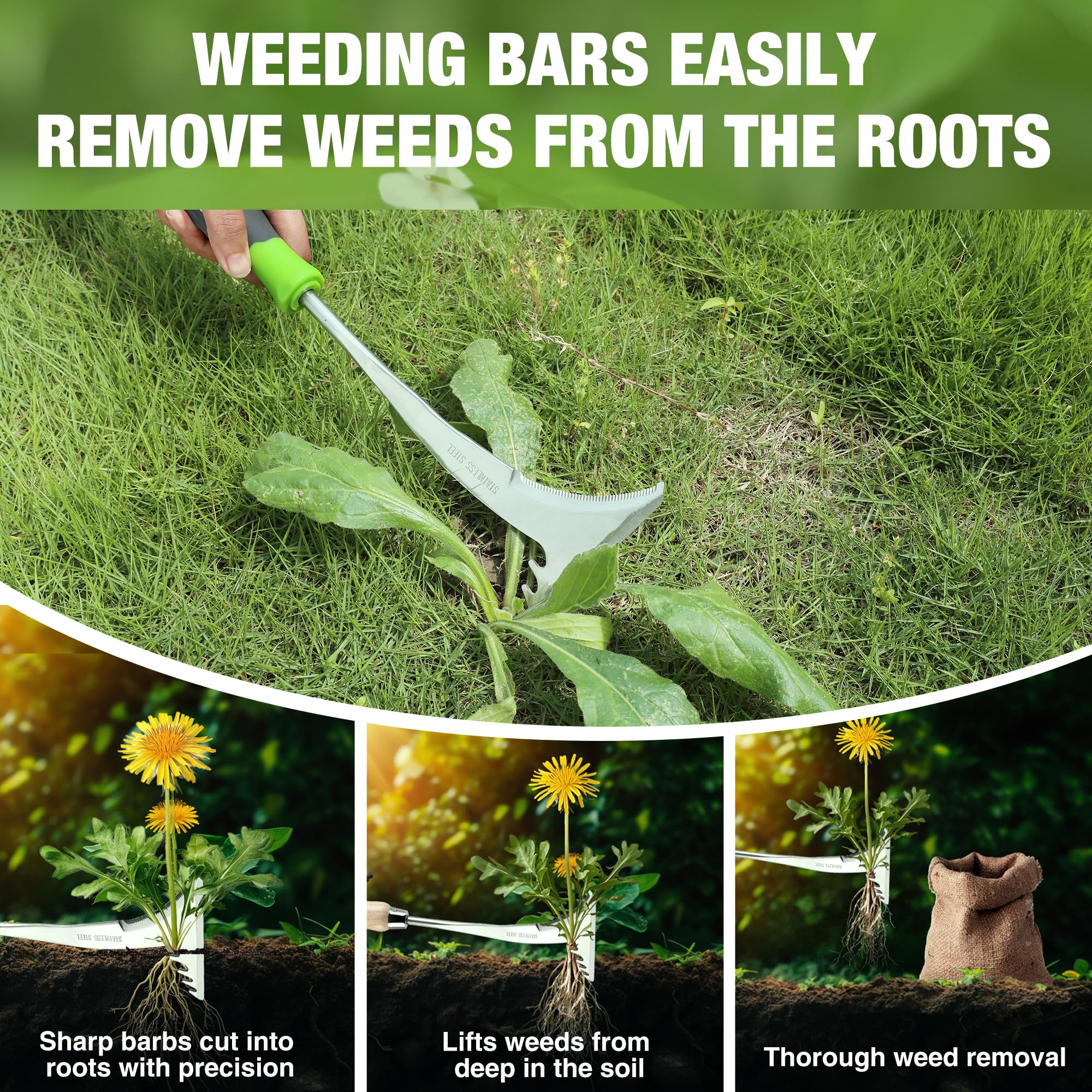 WORKPRO Crack Weeder 12.5-inch length provides reach with minimal bending