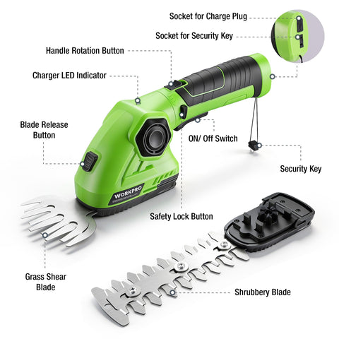 WORKPRO easy blade storage for safe, dry after-use care.