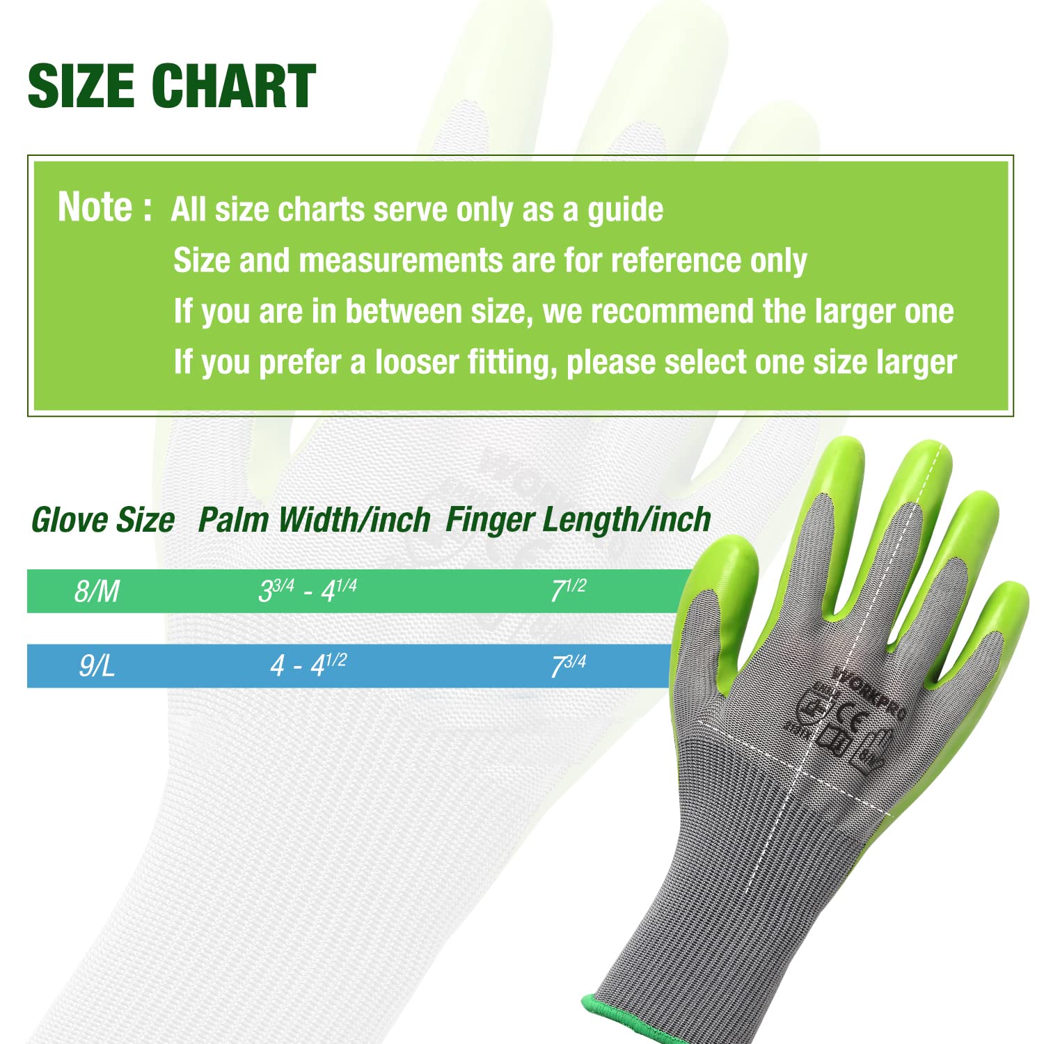 Eco latex palm coating provides abrasion resistance and reliable tool grip.