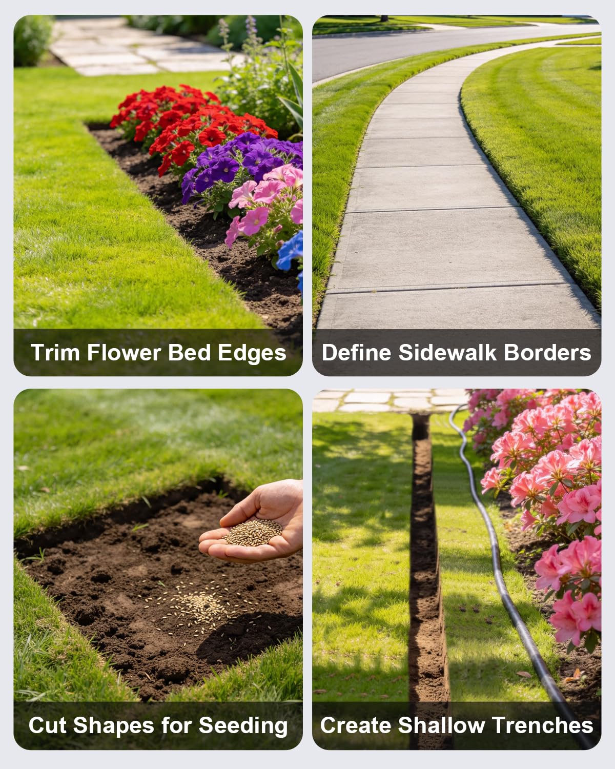 WORKPRO edger in action along a driveway edge for definition.
