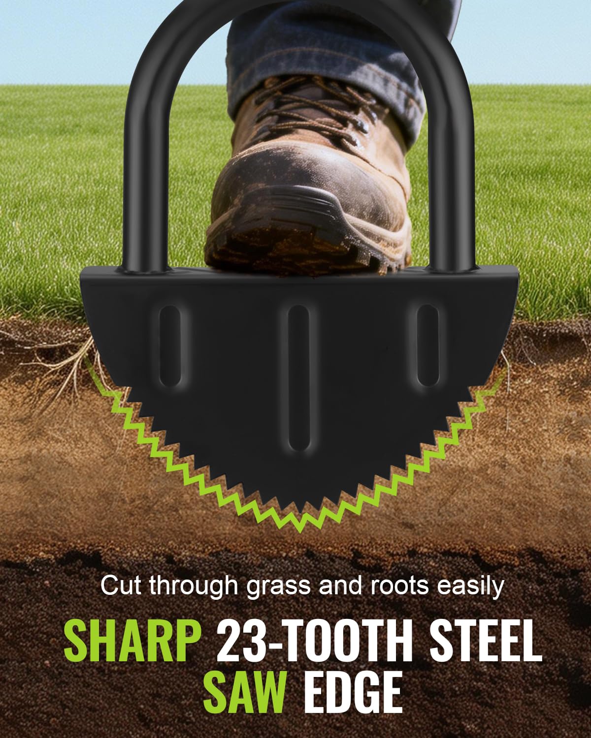 WORKPRO edger’s steel construction supports rugged outdoor work.