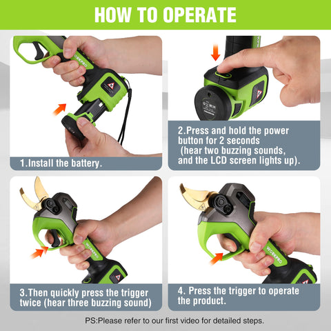 WORKPRO ergonomic, balanced design reduces fatigue during long pruning sessions.