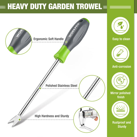 WORKPRO ergonomic soft-grip handle improves control and comfort.