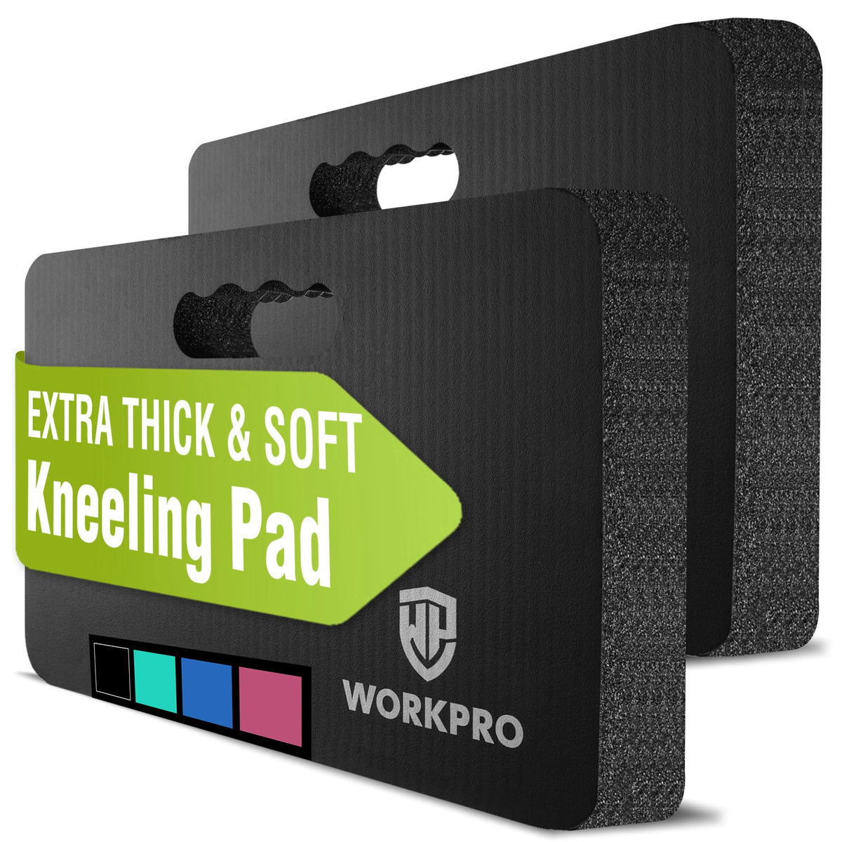 WORKPRO extra thick kneeling pad showing plush foam cushioning for comfortable kneeling sessions