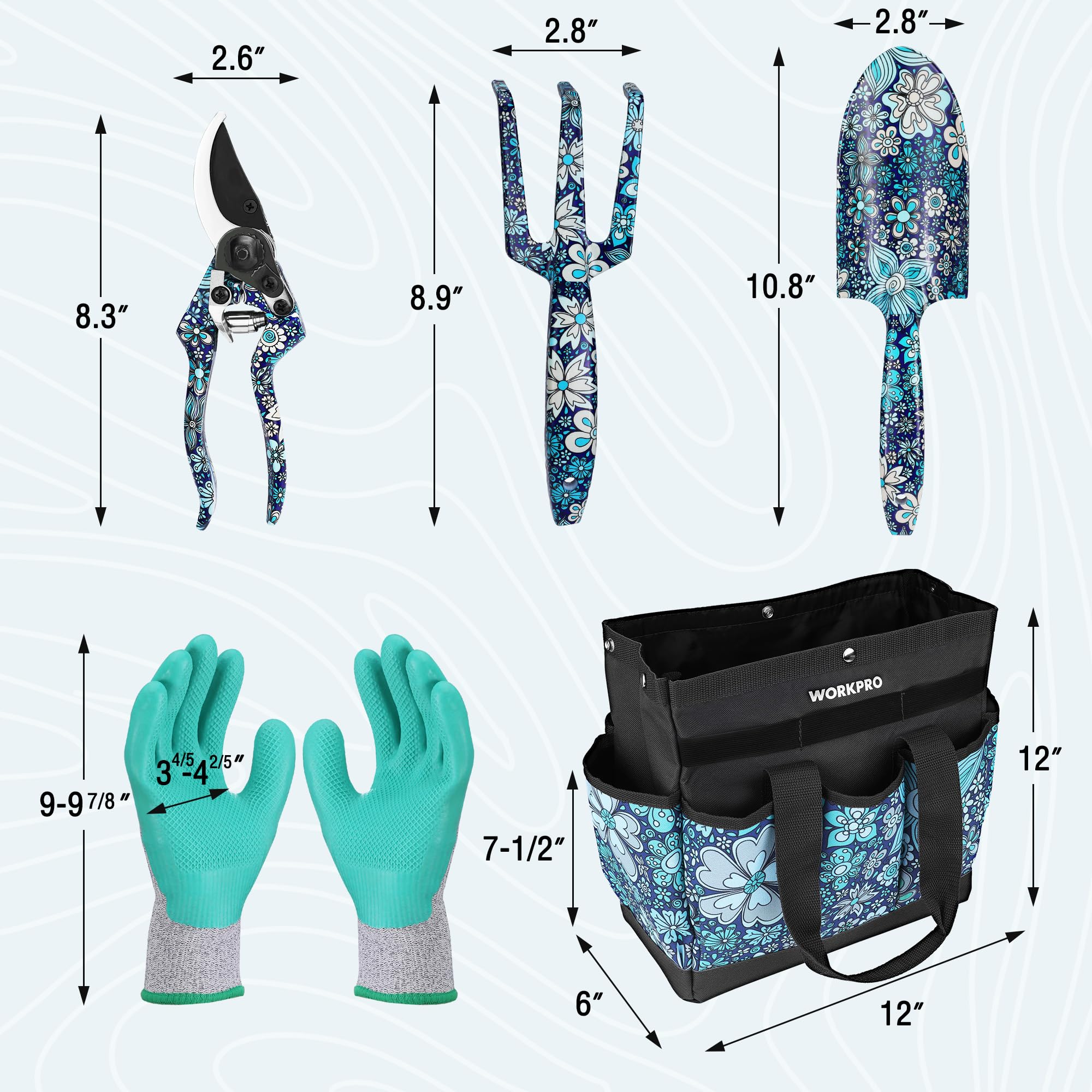 WORKPRO trowel with floral pattern for precise planting