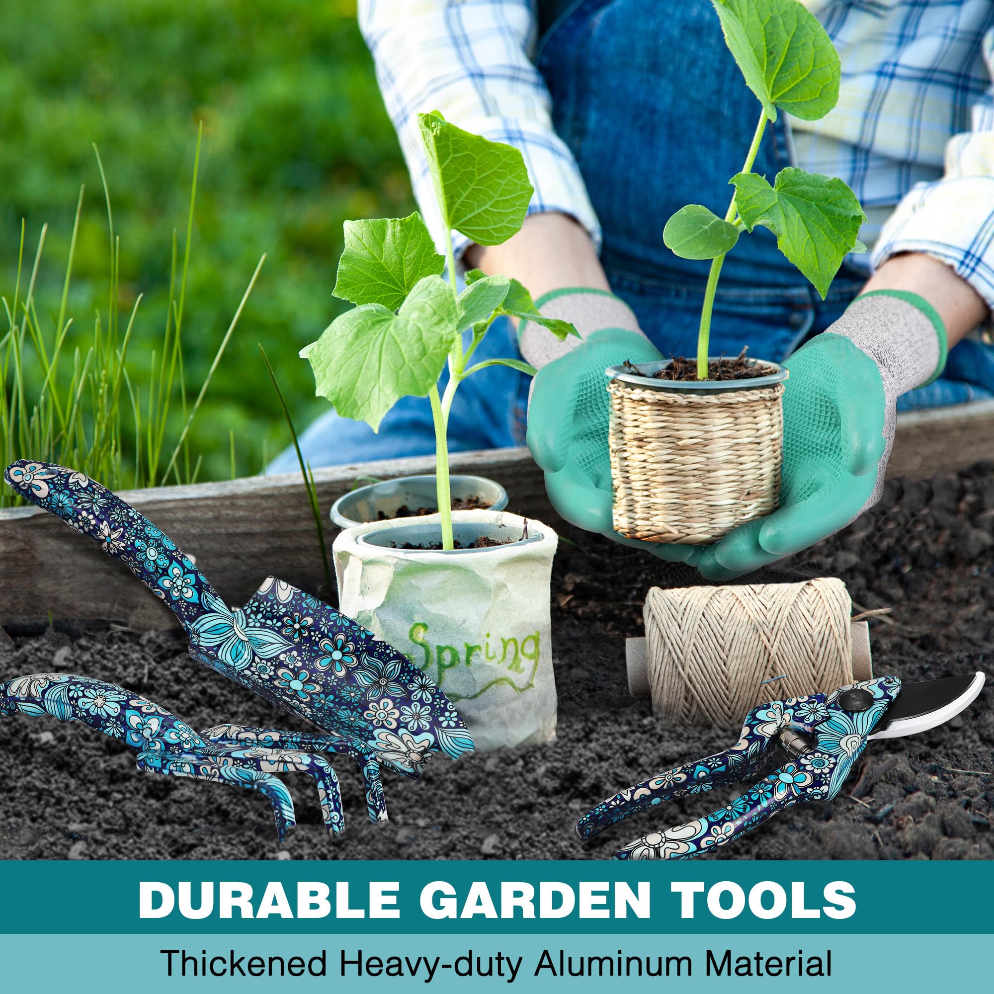 WORKPRO garden tool bag interior with multiple pockets