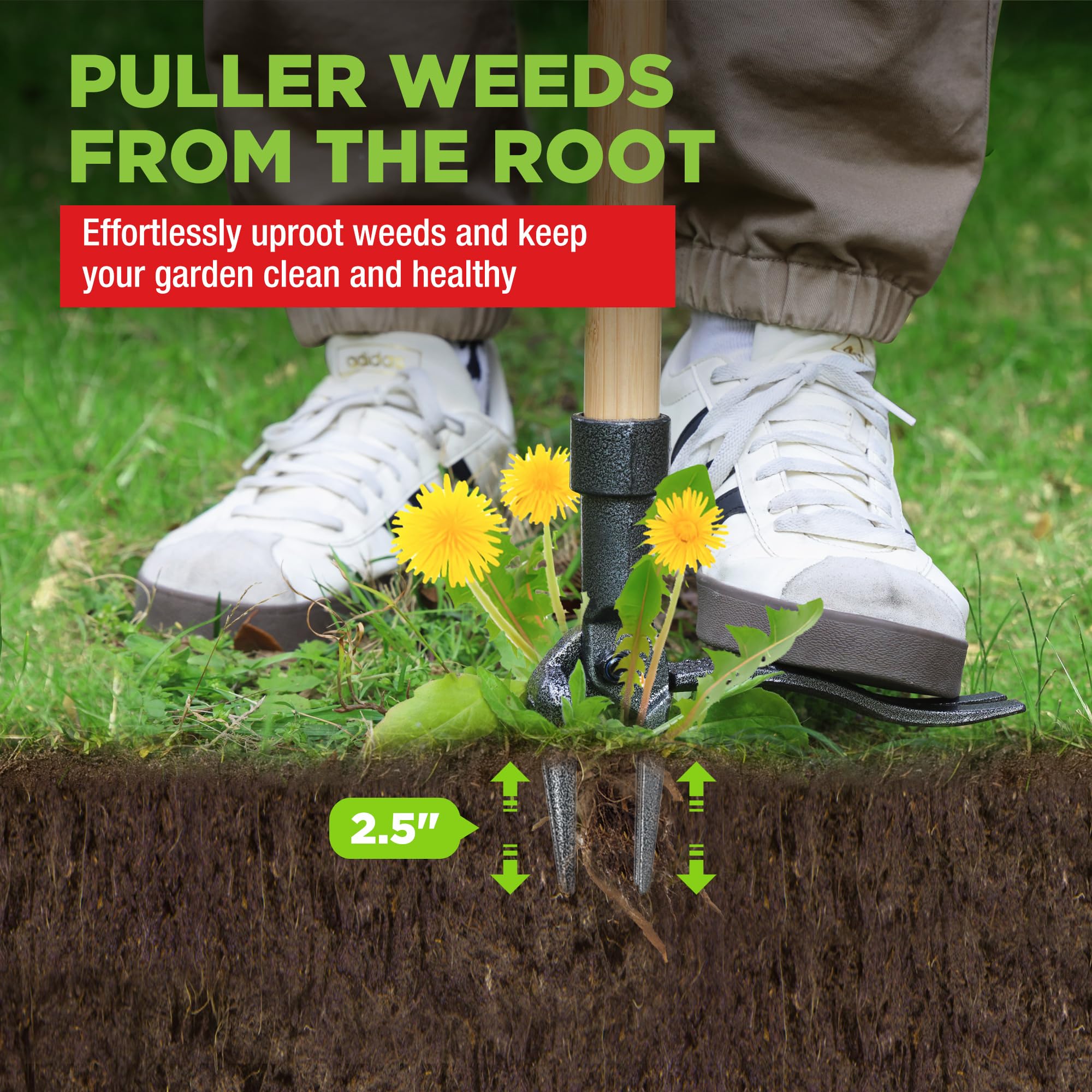 WorkPro weed puller includes a hanging hole for easy storage.