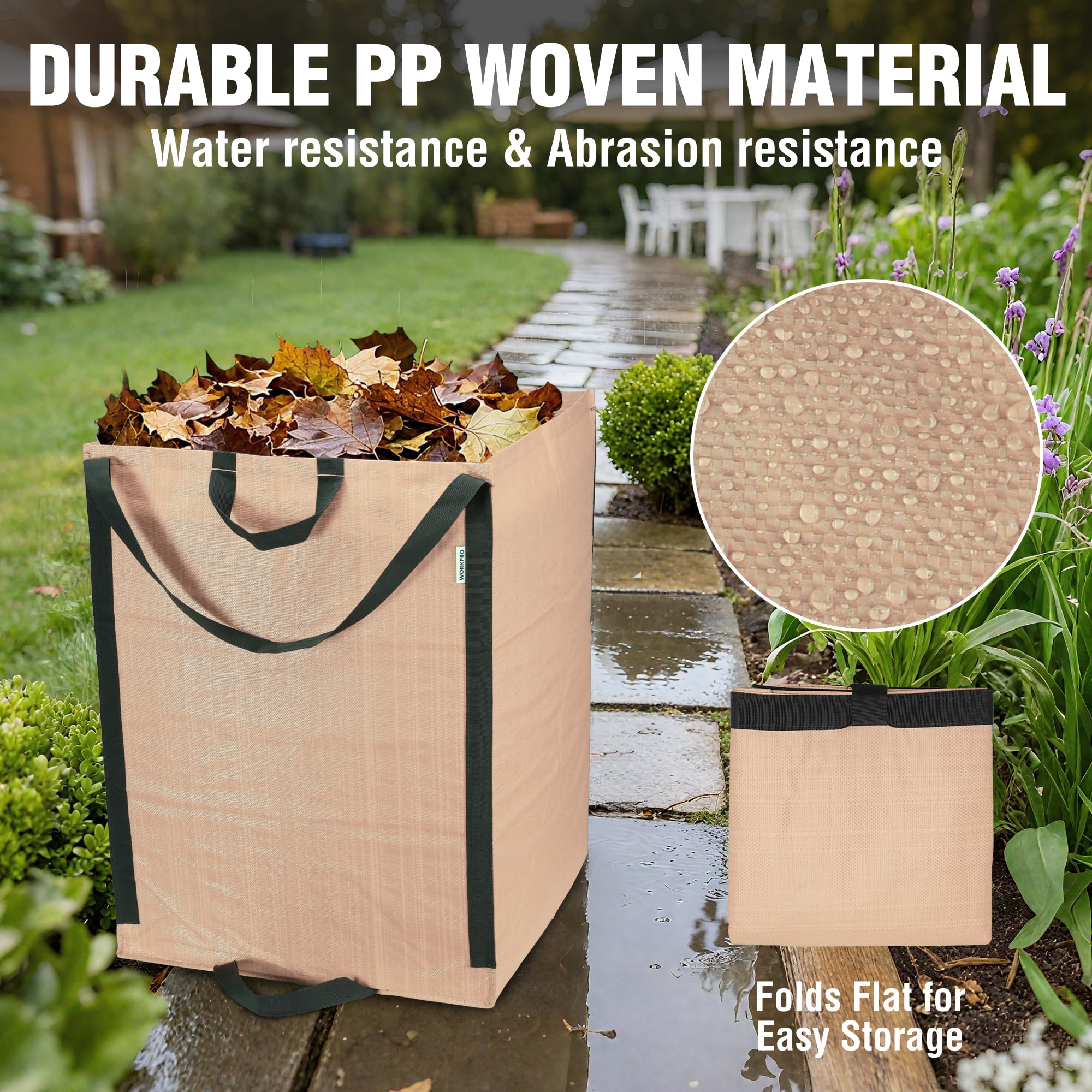 WORKPRO reusable bag stores toys and recyclables when not in use