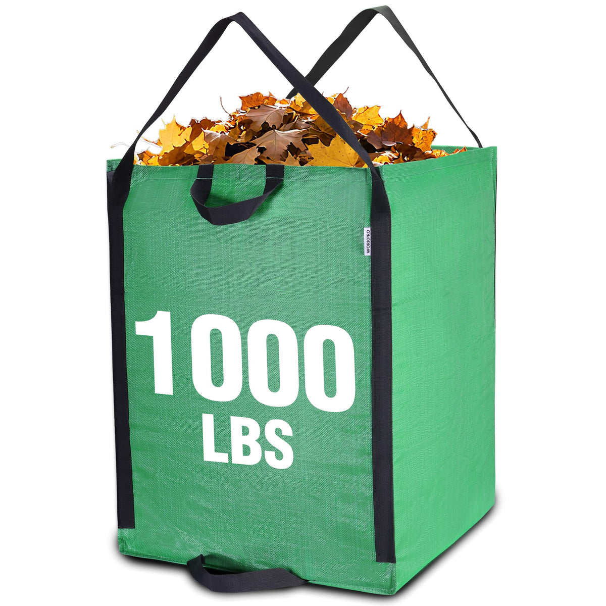 WORKPRO heavy-duty 72-gallon yard waste bag standing upright for easy filling