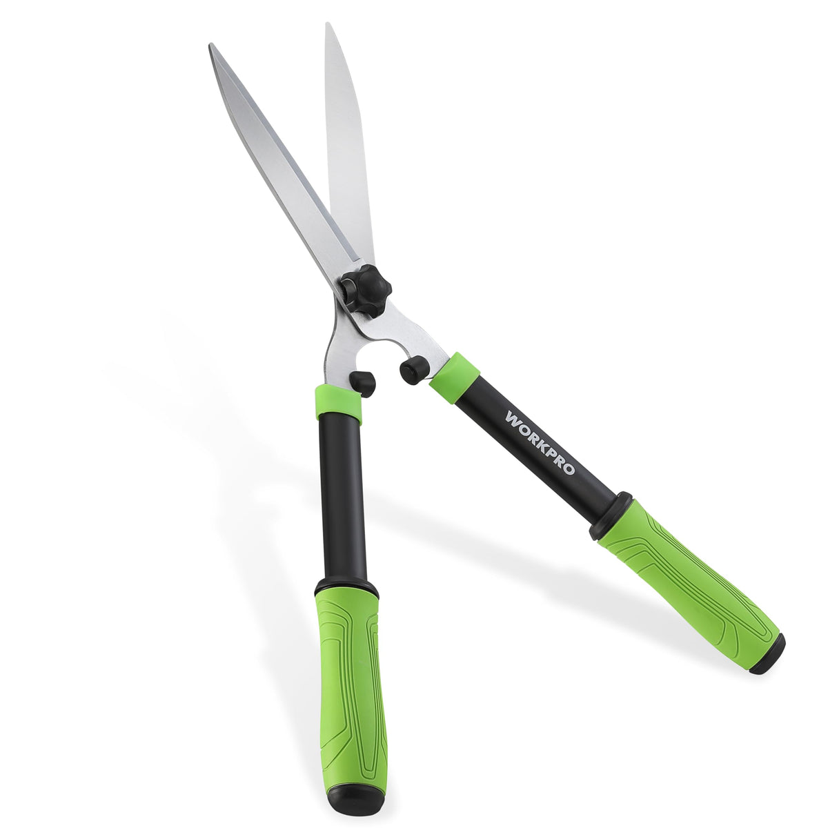 WORKPRO Hedge Shears with 23-inch blade for precise border trimming.