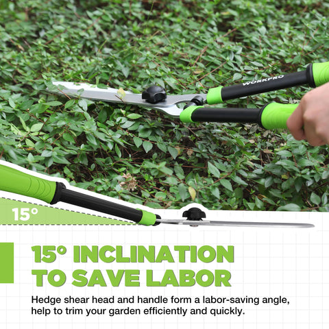 WORKPRO Hedge Shears with ergonomic handle for comfortable pruning.